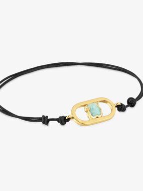 Tous Black nylon Bracelet with 18K gold vermeil and amazonite Tous Camille